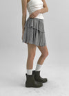 Rayssin Stripe Tiered Mini Skirt