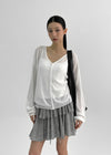 Rayssin Stripe Tiered Mini Skirt
