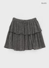 Rayssin Stripe Tiered Mini Skirt