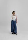 Elu Square Neck Button Short Sleeve Tee