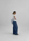 Elu Square Neck Button Short Sleeve Tee