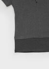 Bining Layered Stripe Halter Henley T-Shirt (S/S Ver.)