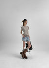 Ichion Roll-up Damage Denim Shorts
