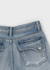 Ichion Roll-up Damage Denim Shorts