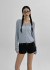 Sophien Round Neck Ribbed Summer Cardigan
