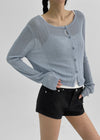 Sophien Round Neck Ribbed Summer Cardigan
