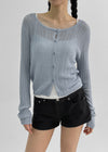 Sophien Round Neck Ribbed Summer Cardigan