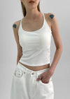 Beltum Semi-Crop Sleeveless Top (Built-in Cap)