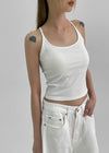 Beltum Semi-Crop Sleeveless Top (Built-in Cap)