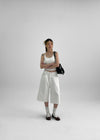 Beltum Semi-Crop Sleeveless Top (Built-in Cap)