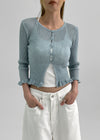 [MADE] Plizé Linen Frill Knit Cardigan