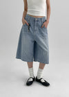 Robka Stripe Bermuda Denim Pants
