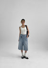 Dupong Lace Strap Sleeveless Top (Built-in Cap)