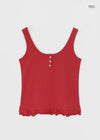 [MADE] Forpoon Frill Henley Neck Sleeveless Top
