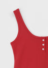 [MADE] Forpoon Frill Henley Neck Sleeveless Top