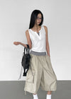 Bining Layered Stripe Henley Neck Sleeveless Tee (S/S Ver.)