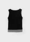 Bining Layered Stripe Henley Neck Sleeveless Tee (S/S Ver.)