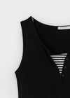 Bining Layered Stripe Henley Neck Sleeveless Tee (S/S Ver.)