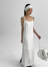 [MADE] Lapel Dot Sleeveless Long Dress