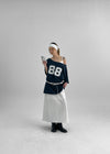 Naichu Number Loose Fit Off-Shoulder Short Sleeve Tee
