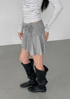 Kangson Banding Strap Flare Mini Skirt