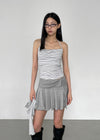 Kangson Banding Strap Flare Mini Skirt
