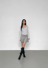 Kangson Banding Strap Flare Mini Skirt