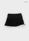 Kangson Banding Strap Flare Mini Skirt