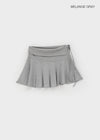 Kangson Banding Strap Flare Mini Skirt