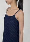 [MADE] Lapel Dot Sleeveless Long Dress