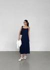 [MADE] Lapel Dot Sleeveless Long Dress