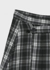 [MADE] Playit Check Pleated Wrap Midi Skirt