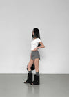Rangtoon Banding Slit Mini Skirt Pants