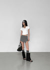 Rangtoon Banding Slit Mini Skirt Pants