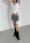 Rangtoon Banding Slit Mini Skirt Pants