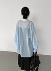 Keungnut Summer Stripe Sheer Oversized Shirt