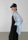Keungnut Summer Stripe Sheer Oversized Shirt