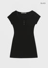 [MADE] Poca Henley-Neck Mini Dress