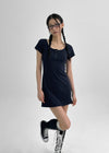 [MADE] Poca Henley-Neck Mini Dress