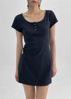 [MADE] Poca Henley-Neck Mini Dress