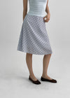 Ditue Check Chiffon Midi Skirt