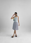 Ditue Check Chiffon Midi Skirt