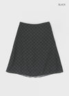 Ditue Check Chiffon Midi Skirt