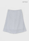 Ditue Check Chiffon Midi Skirt