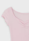 [MADE] Bellini Shirring V-Neck Short Sleeve Tee