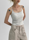Beltum Semi-Crop Sleeveless Top (Built-in Cap)