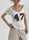 Twotumble Number U-Neck Short Sleeve Tee