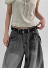 Cuping Layered Double Eyelet Belt