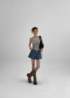 Beltum Semi-Crop Sleeveless Top (Built-in Cap)