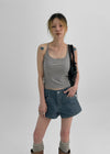Beltum Semi-Crop Sleeveless Top (Built-in Cap)